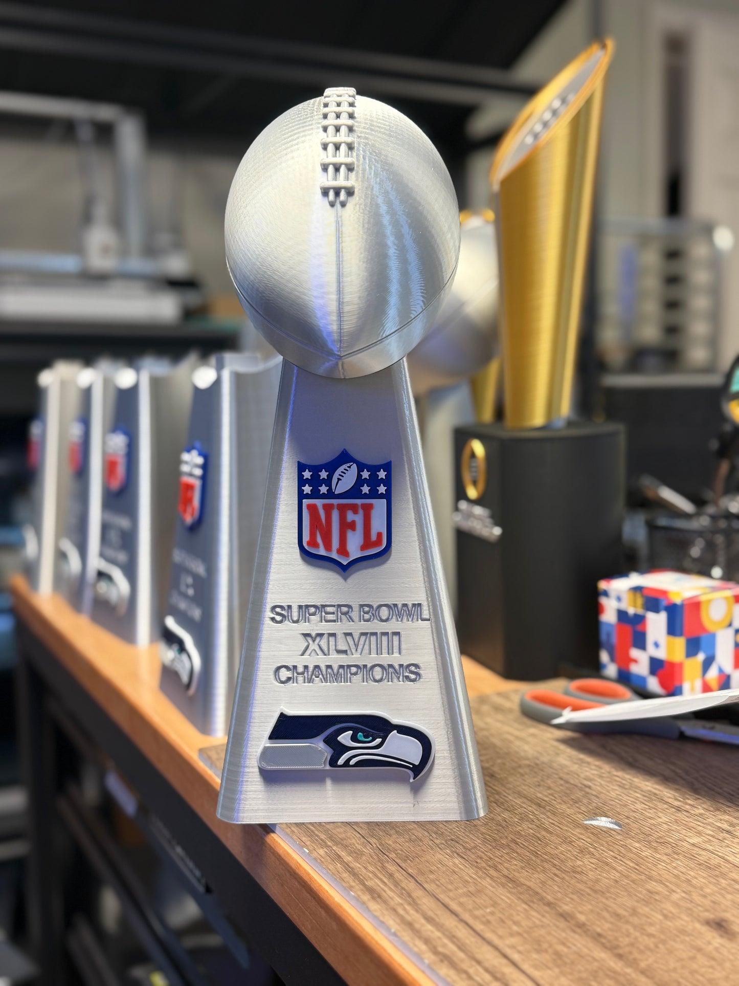 Seattle Seahawks Superbowl XLVIII Lombardi Trophy - 3D Printed