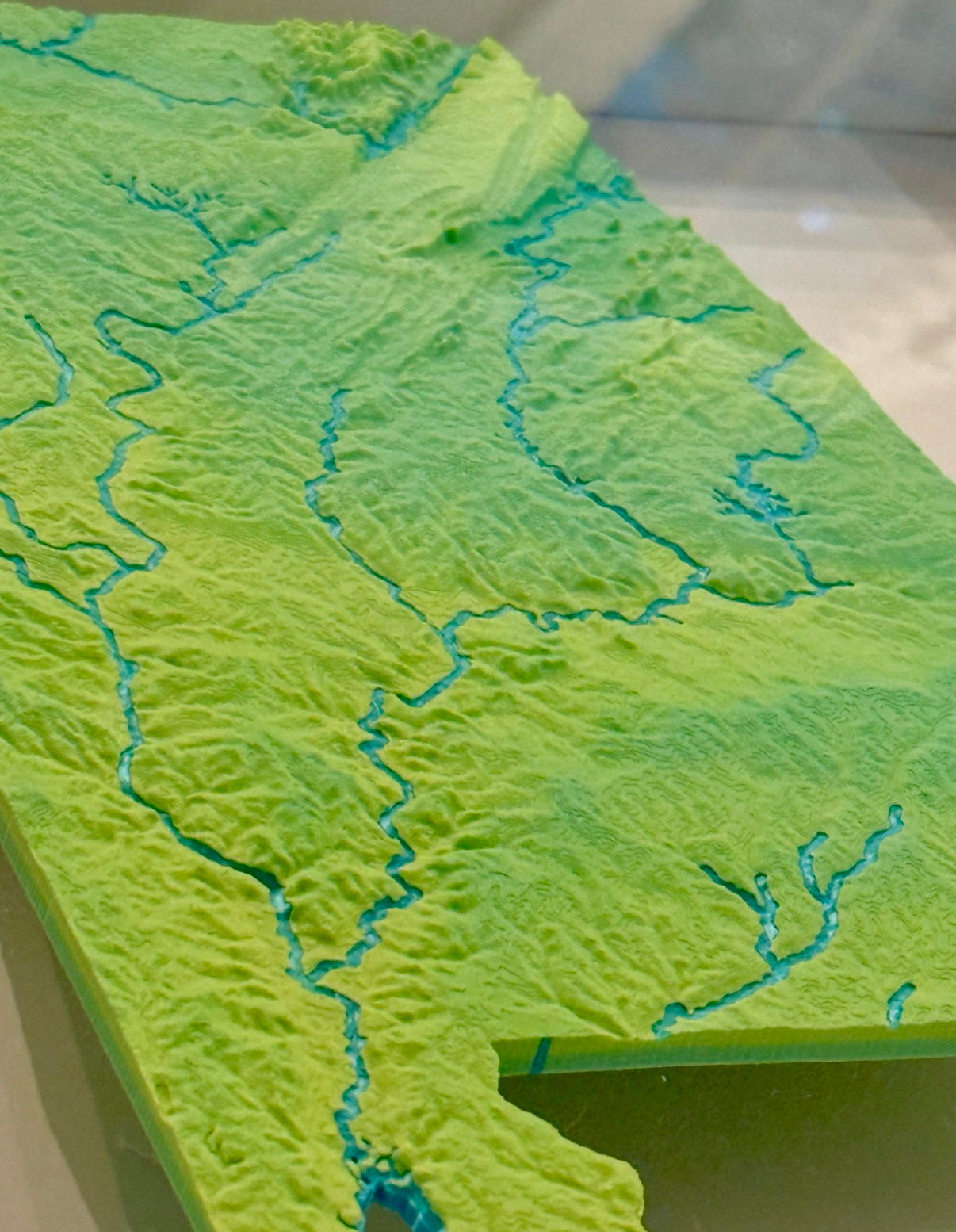 Alabama State Topographic Elevation Map - Framed Scale with Mountain Ranges and Rivers