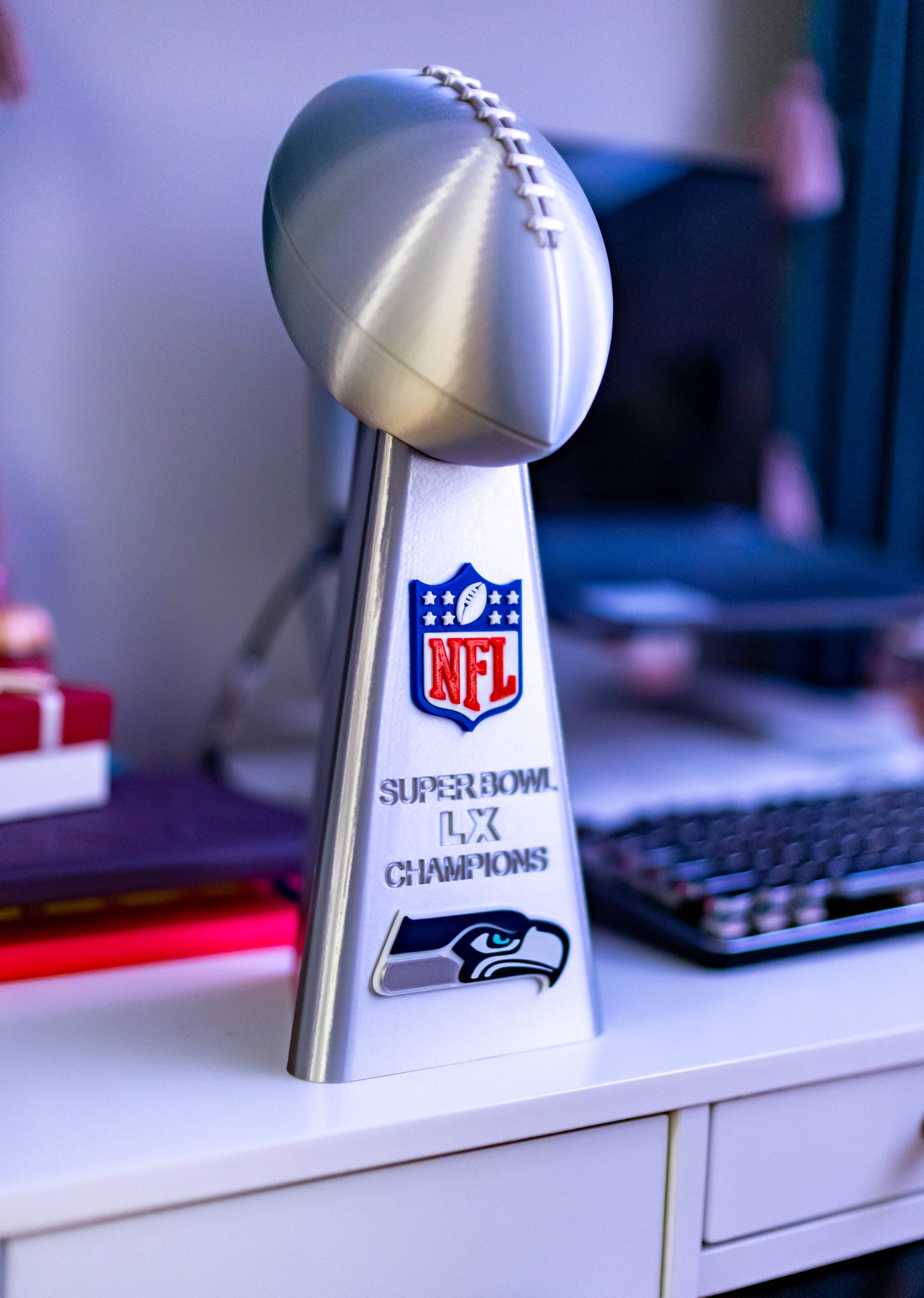 Seattle Seahawks Superbowl LX Lombardi Trophy - 3D Printed