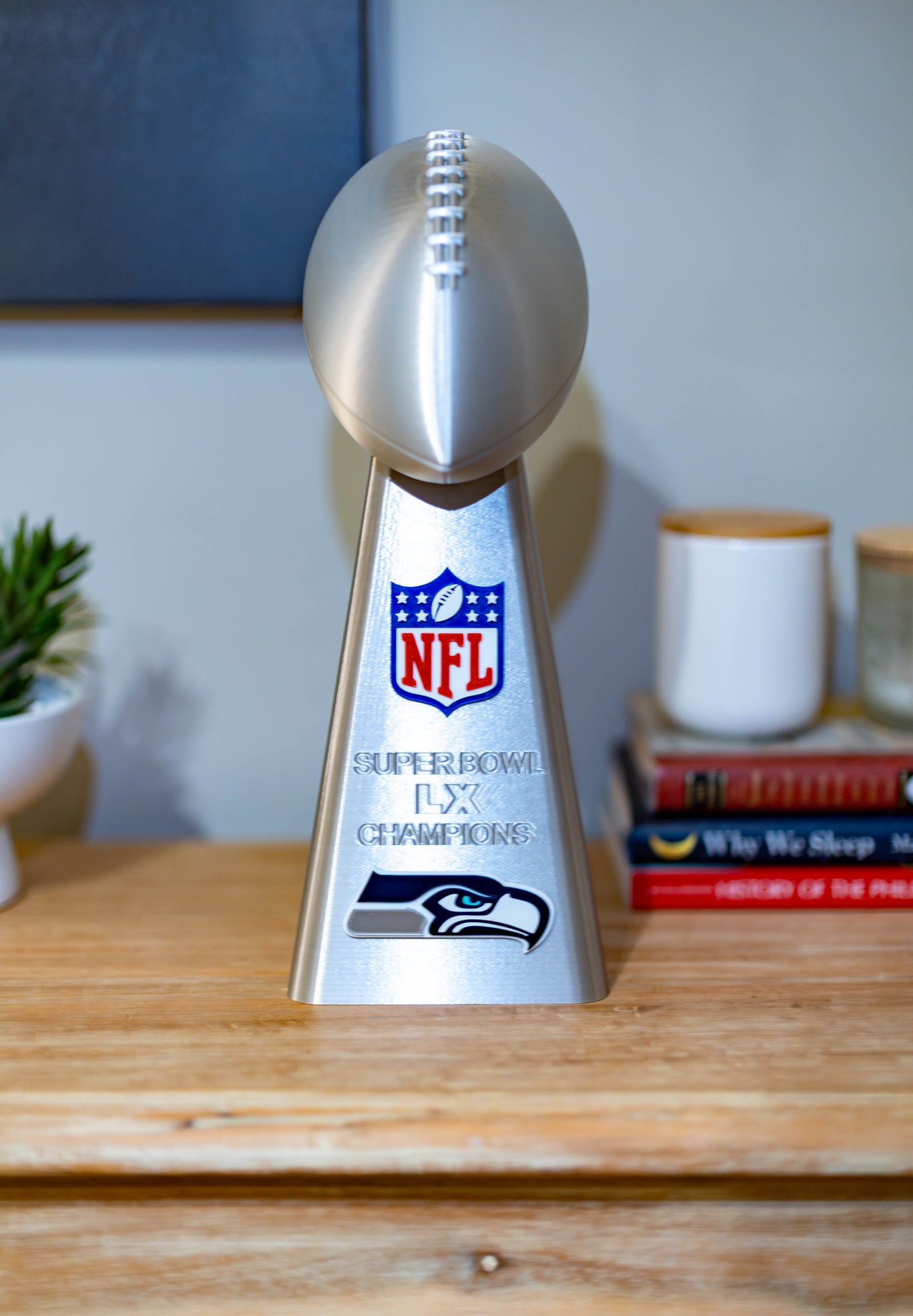 Seattle Seahawks Superbowl LX Lombardi Trophy - 3D Printed