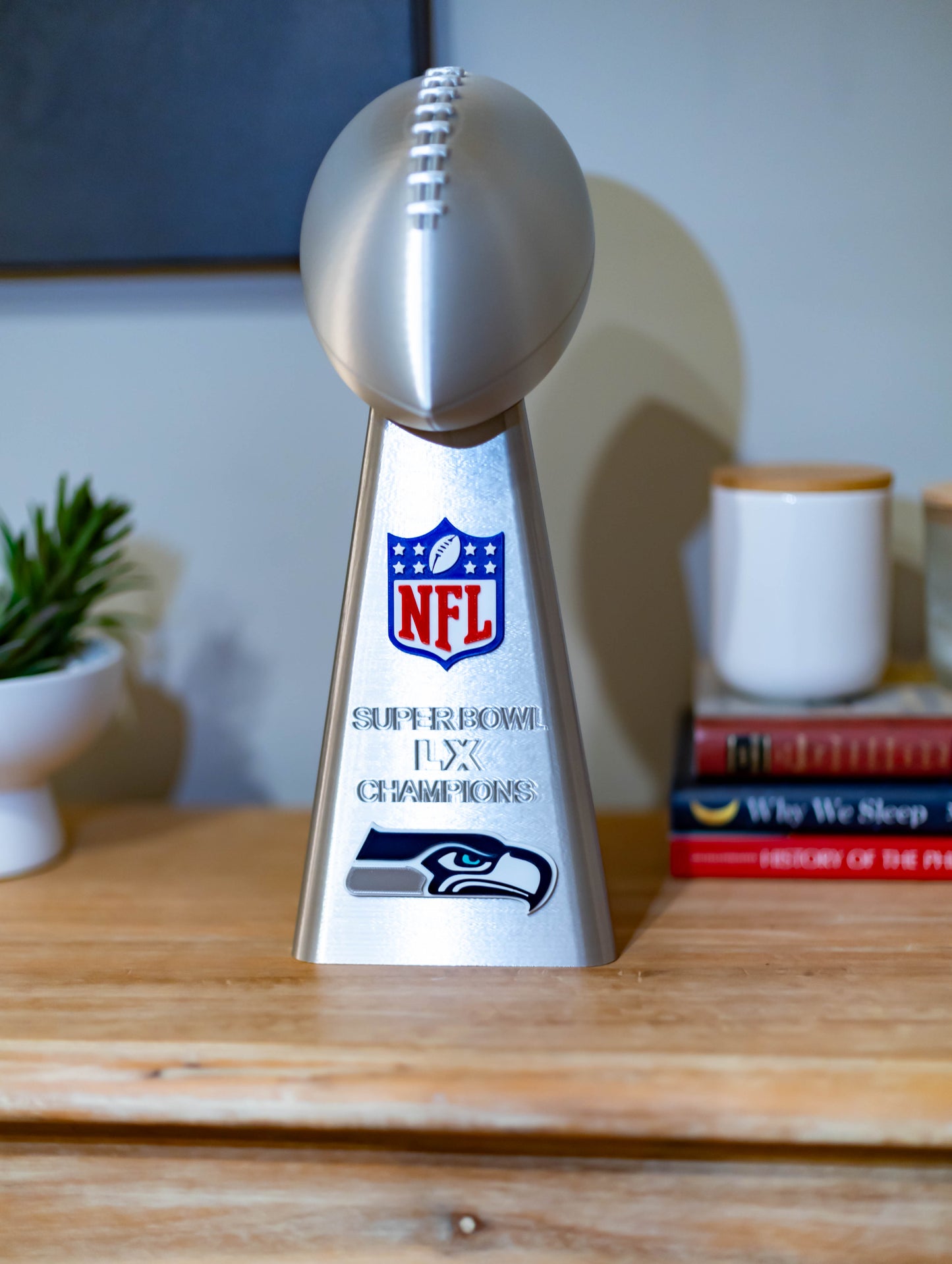 Seattle Seahawks Superbowl LX Lombardi Trophy - 3D Printed