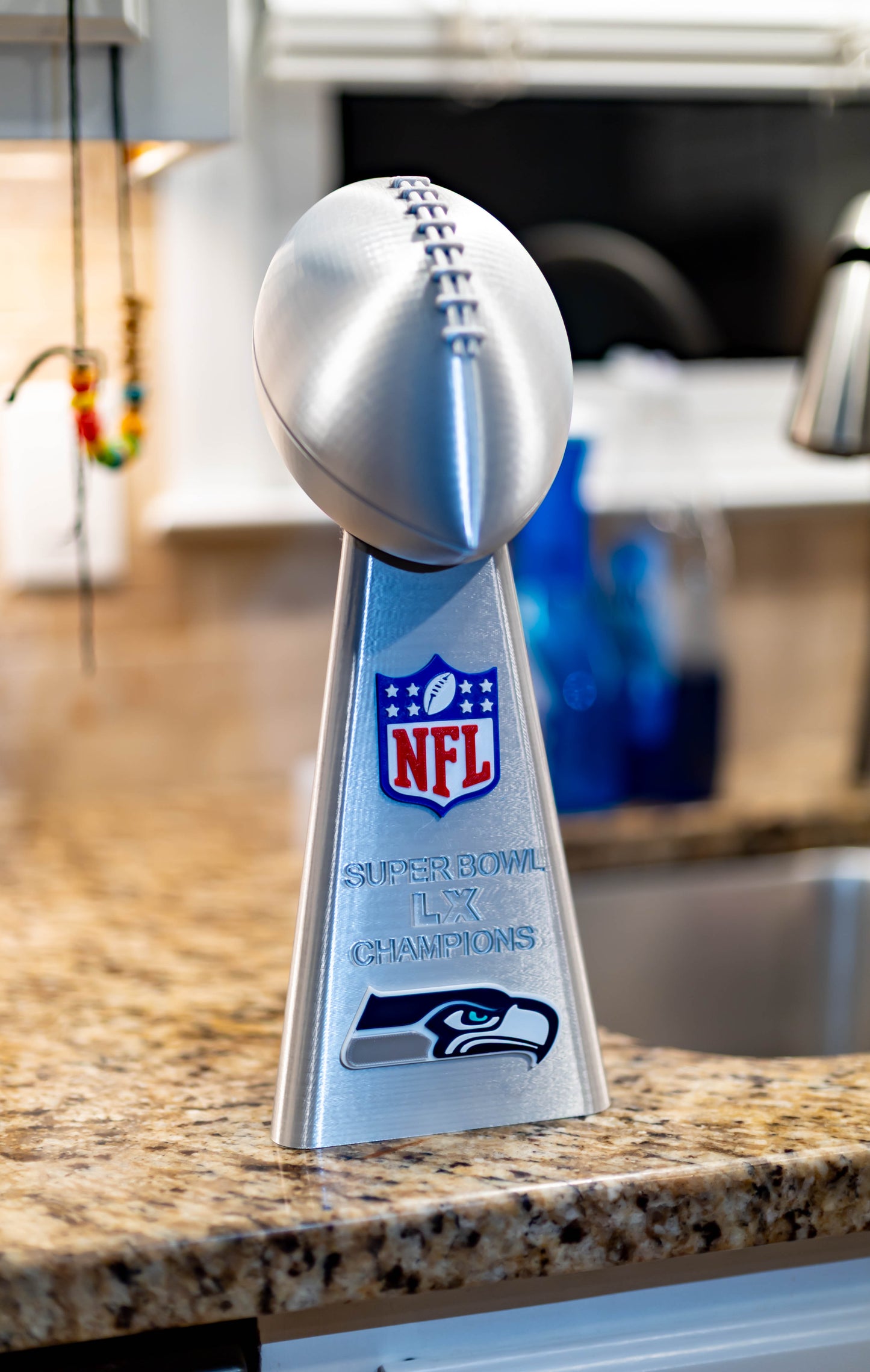 Seattle Seahawks Superbowl LX Lombardi Trophy - 3D Printed