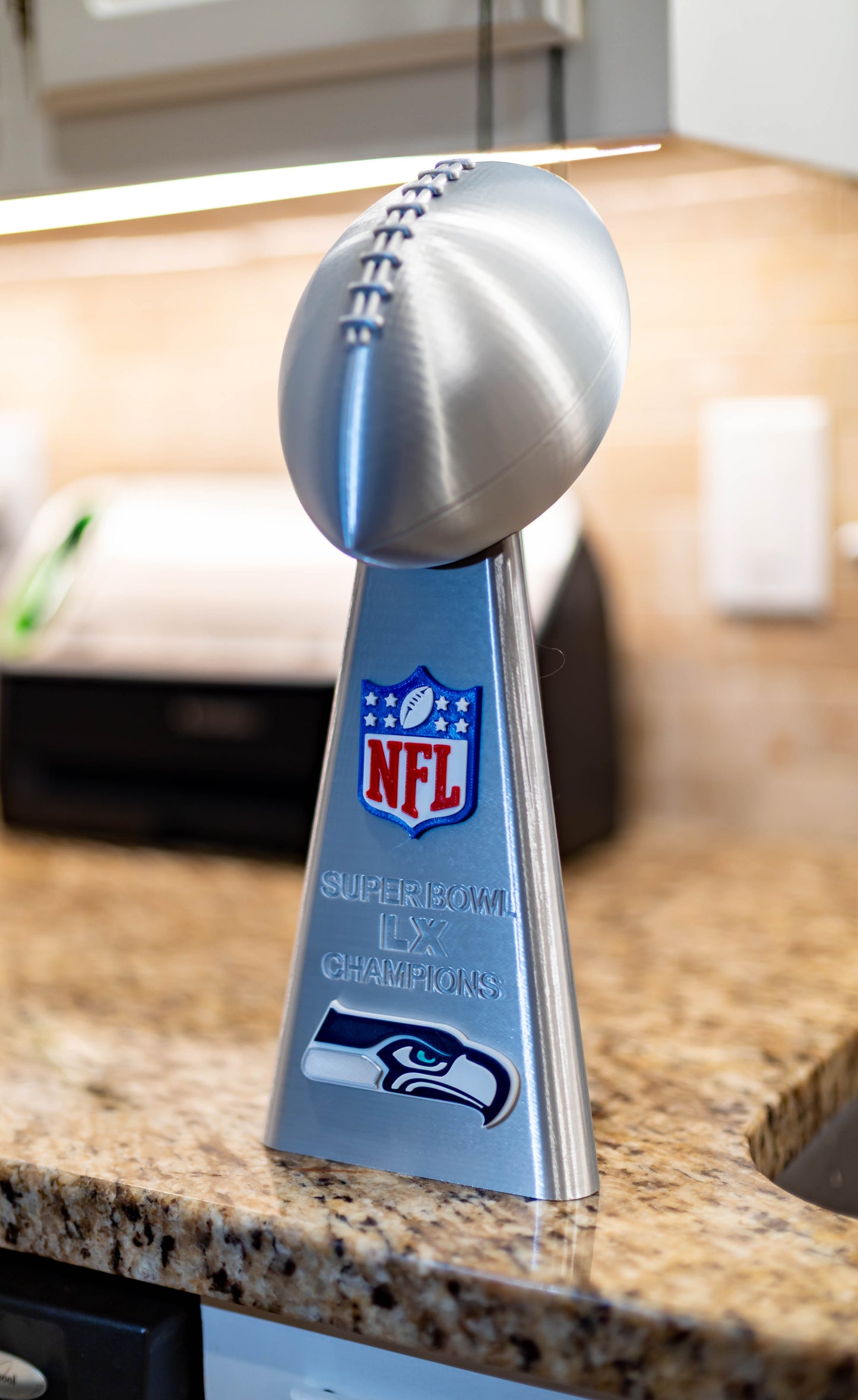 Seattle Seahawks Superbowl LX Lombardi Trophy - 3D Printed