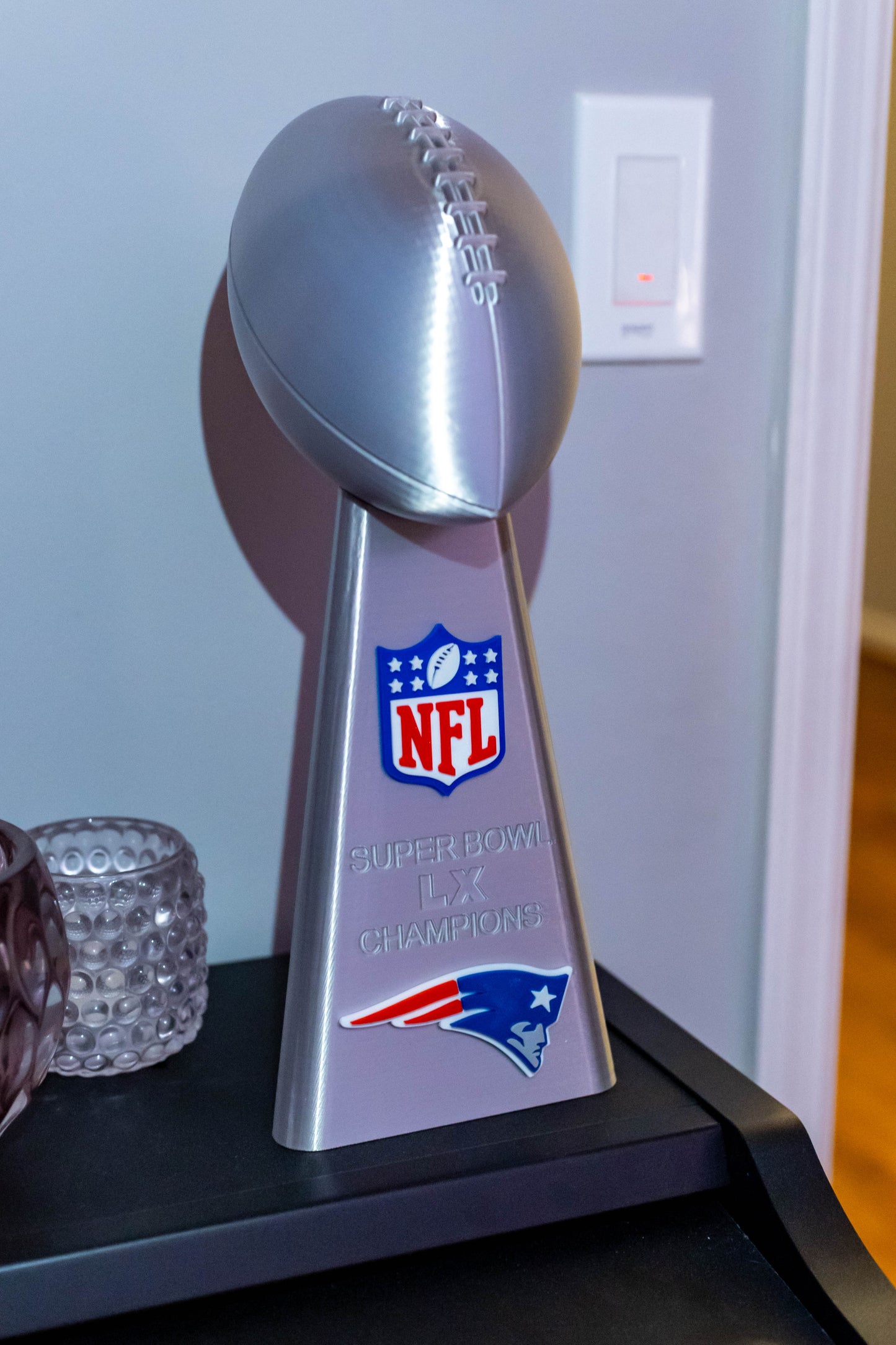 New England Patriots Superbowl LX Lombardi Trophy - 3D Printed