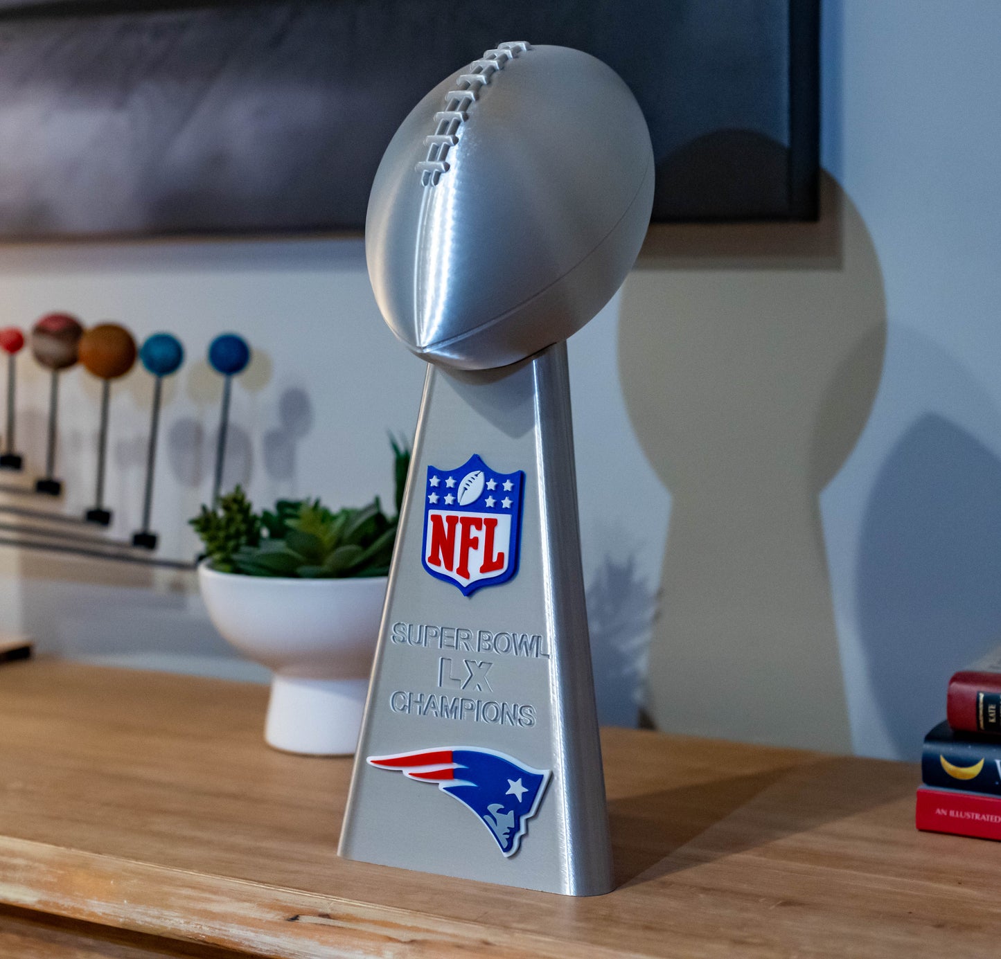 New England Patriots Superbowl LX Lombardi Trophy - 3D Printed