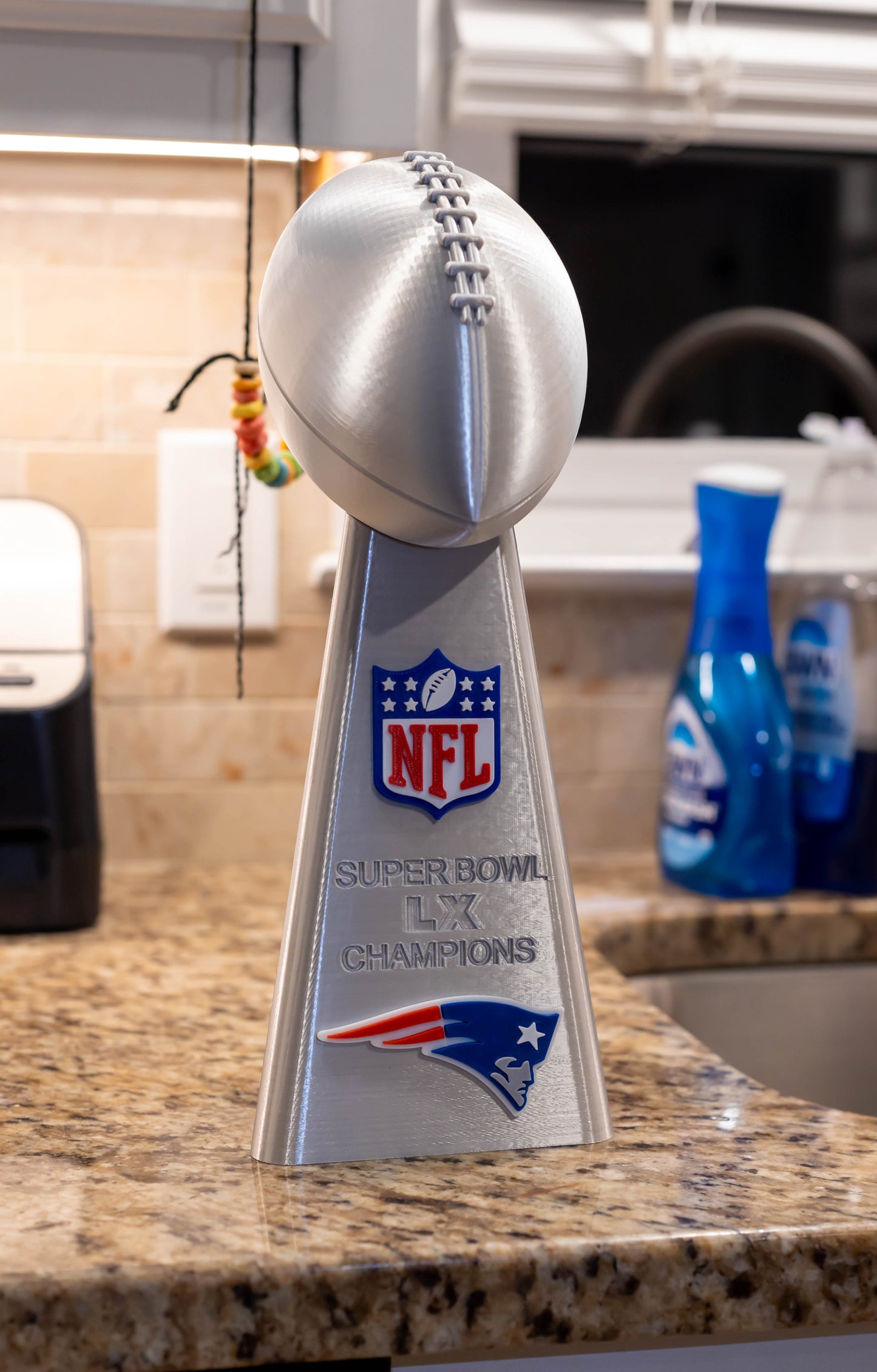 New England Patriots Superbowl LX Lombardi Trophy - 3D Printed