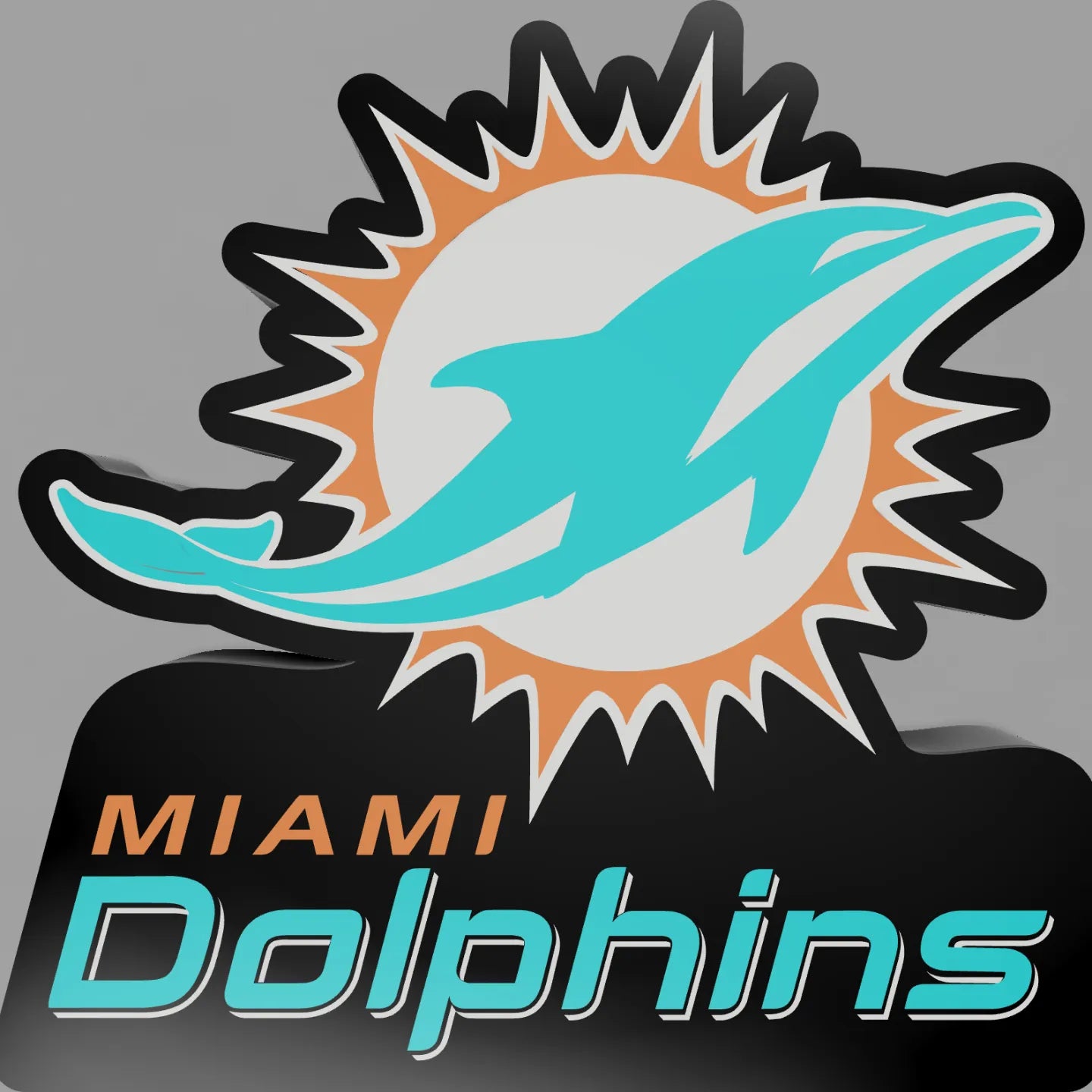 Miami Dolphins 3D Printed Lightbox