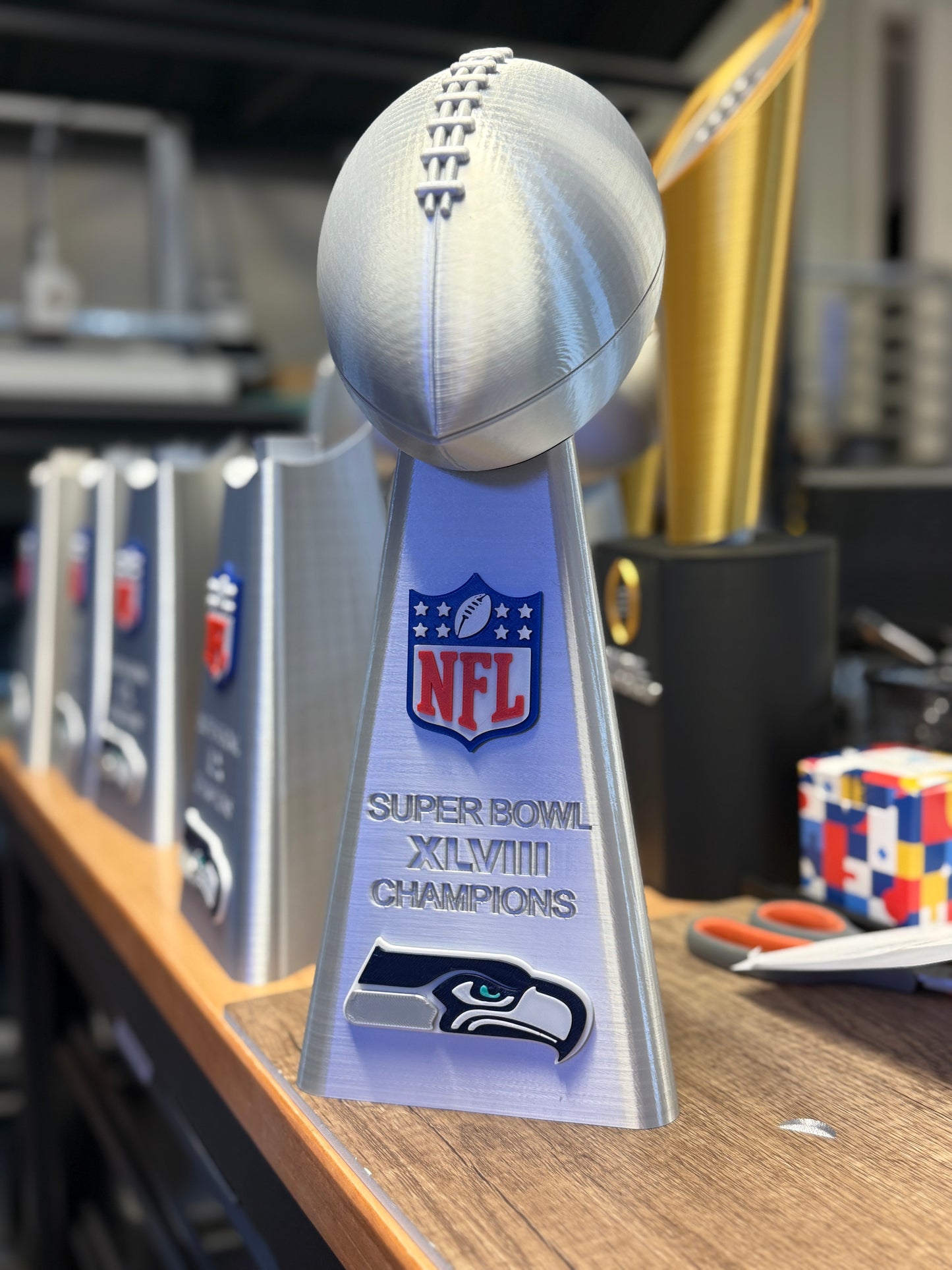 Seattle Seahawks Superbowl XLVIII Lombardi Trophy - 3D Printed