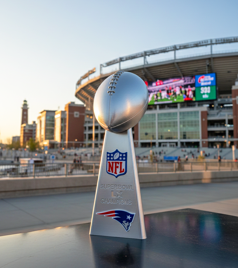 New England Patriots Superbowl LX Lombardi Trophy - 3D Printed