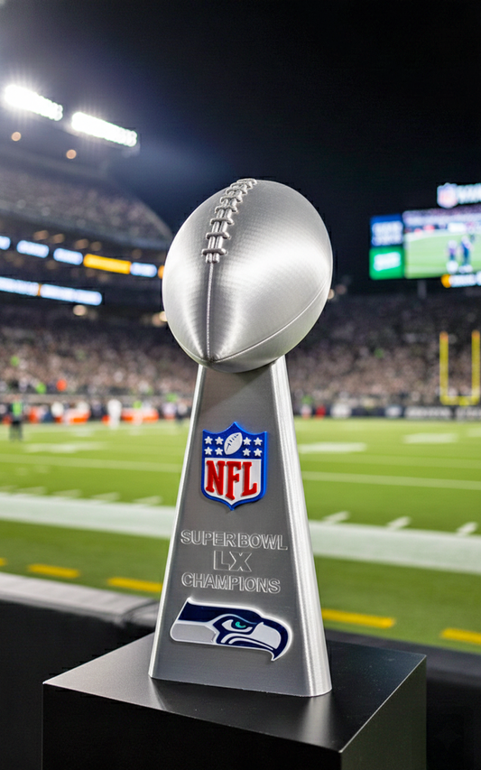Seattle Seahawks Superbowl LX Lombardi Trophy - 3D Printed